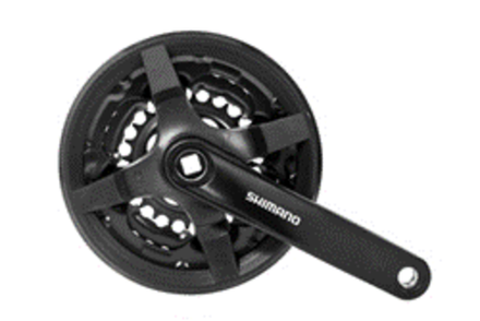 Система шатунов Shimano TY301 черная, 42/34/24, 170мм с пластиковой защитой.