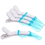 Зажимы парикмахерские 4шт «KLEVER», цвет белый/голубой, 11,5см