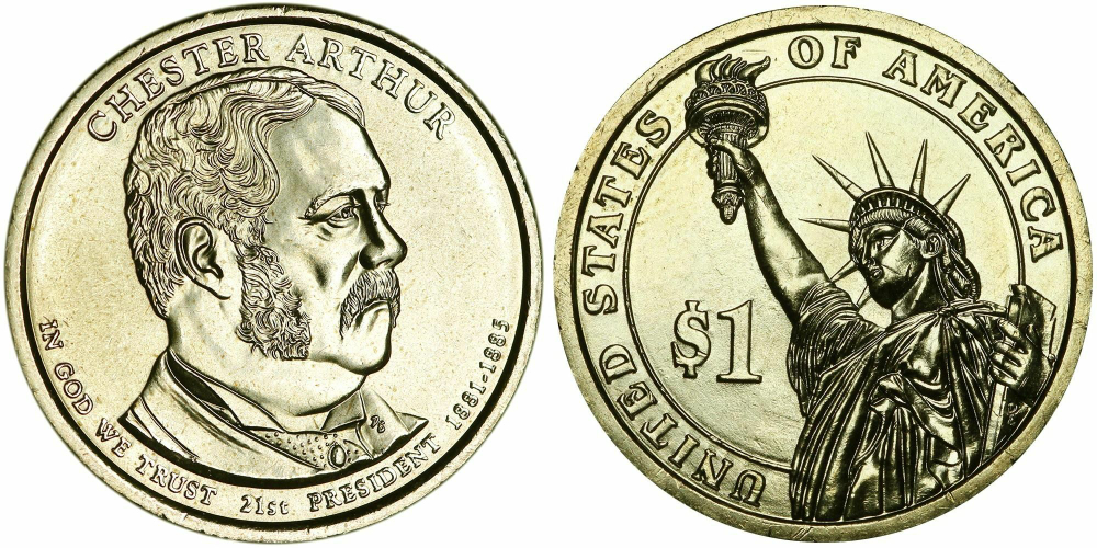 США 1 доллар 2012 Президент 21 - Честер Алан Артур (1881–1885)