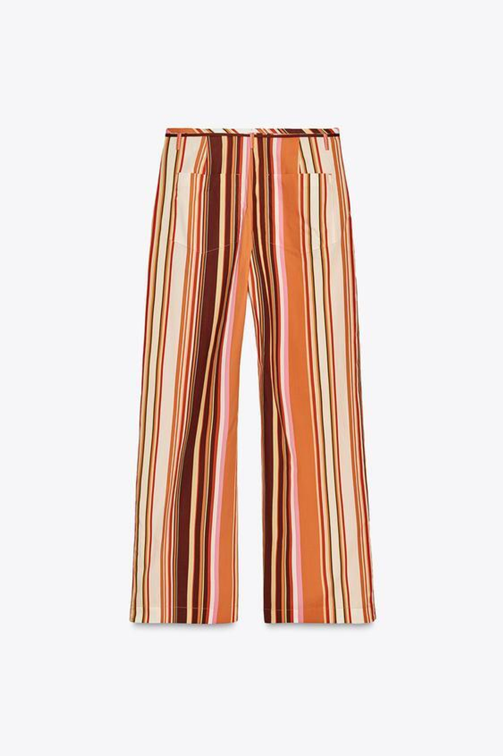 ZARA БРЮКИ КЛЕШ В ПОЛОСКУ — ZW COLLECTION, РАЗНОЦВЕТНЫЙ