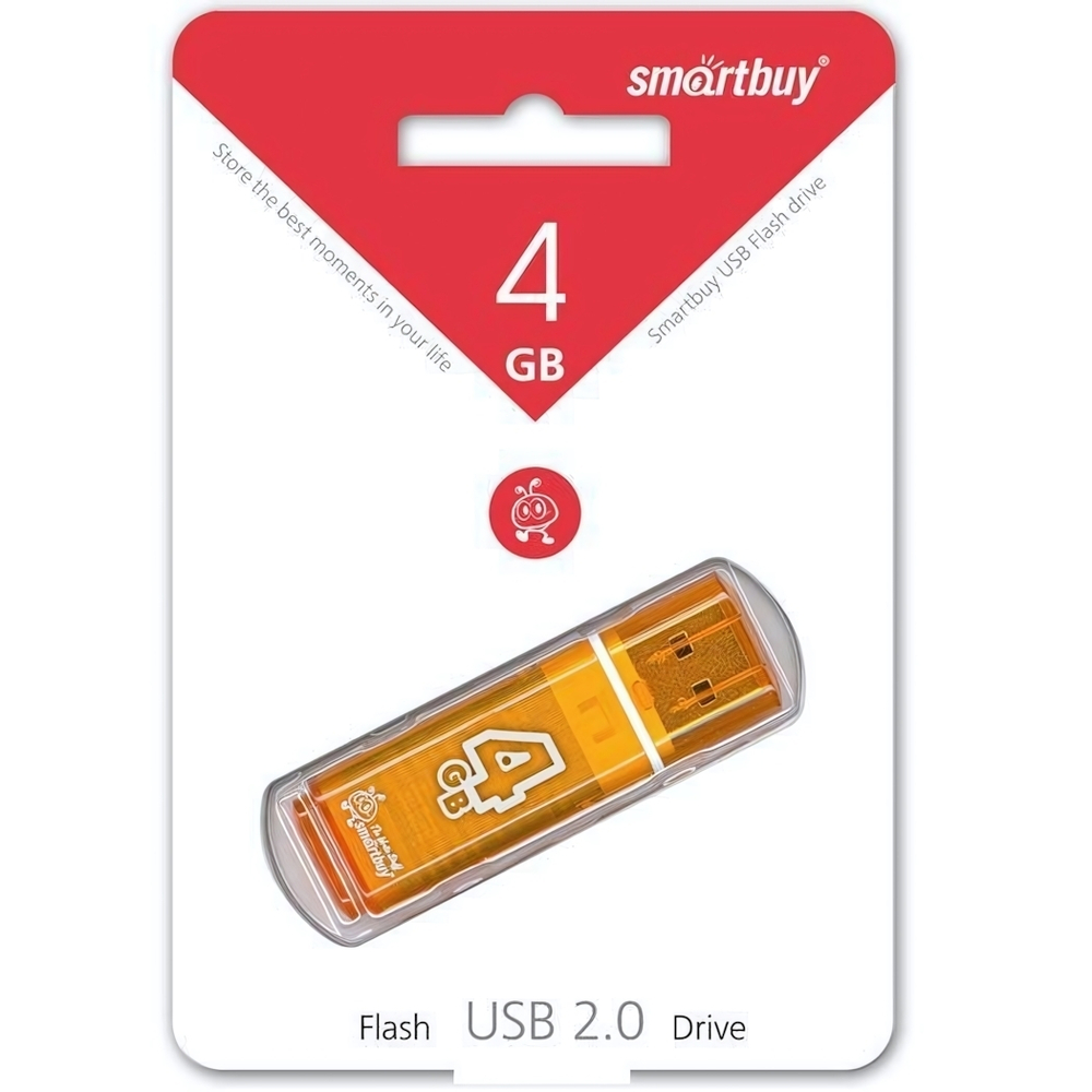 Флеш-накопитель 4 Gb Smartbuy Glossy Orange