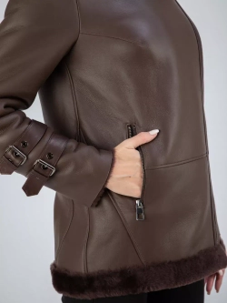 Дубленка авиатор натуральная с капюшоном