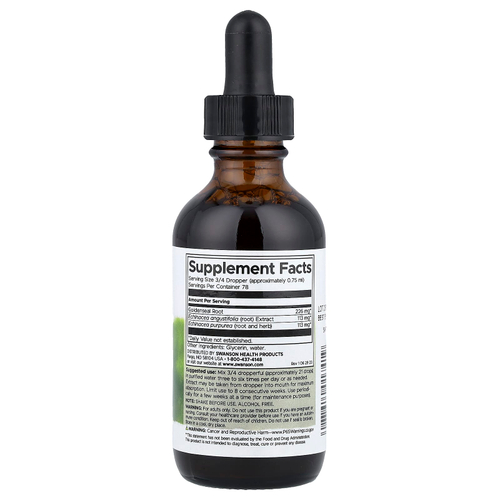 Swanson, жидкий экстракт эхинацеи и желтокорня, без спирта, 59 мл (2 жидк. унции)