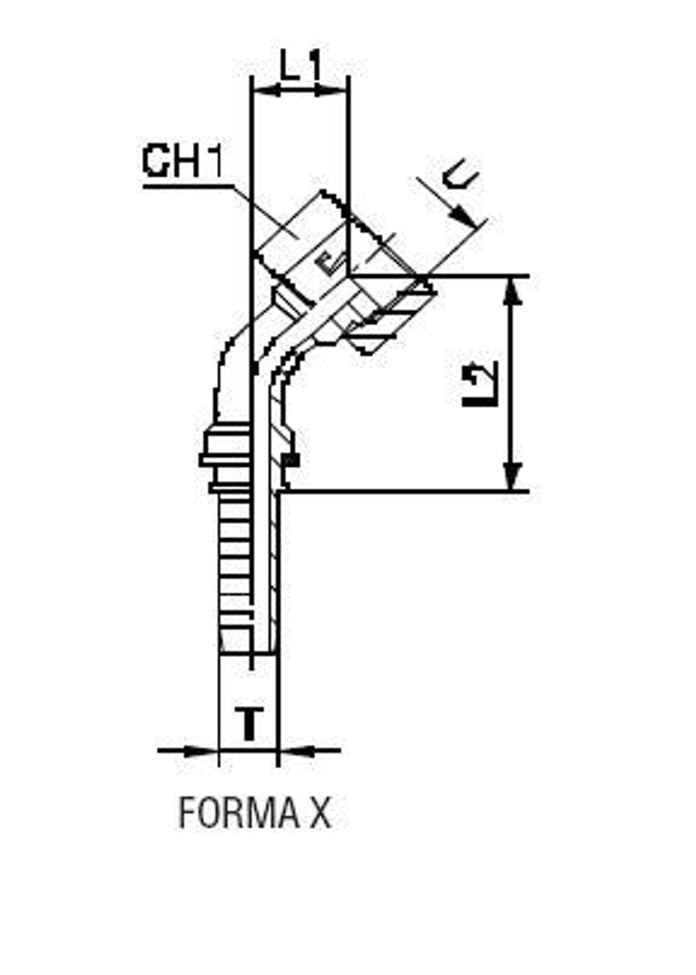 Фитинг DN 08 ORFS (Г) 11/16 (45)