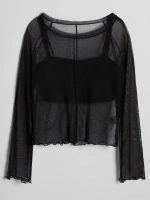 Лонгслив для девочки прозрачный и топ