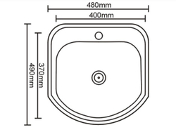 Мойка врезная 4947 490*470 0.8*180 с сифоном