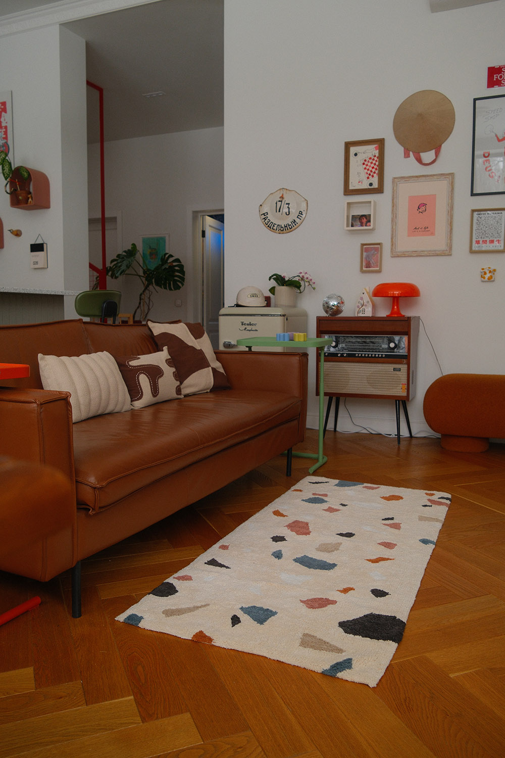 Ковер из хлопка terrazzo poetry из коллекции ethnic, 70х160 см