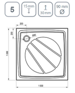 Душевой поддон из искусственного камня Ravak Perseus Pro 100x100 XA03AA01010BM Черный матовый