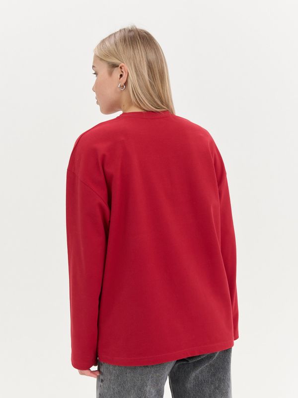 Лонгслив оверсайз с велюровым эффектом 