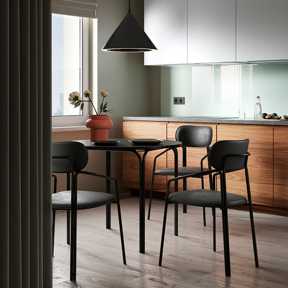 Стол обеденный ror, D90 см, черный