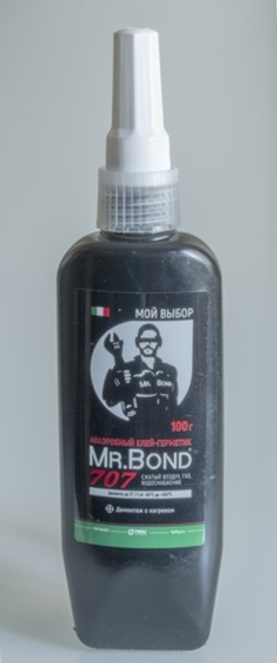 Клей-герметик анаэробный (КРАСНЫЙ) демонтаж с нагревом 100г  Mr. Bond (144/12/1шт)