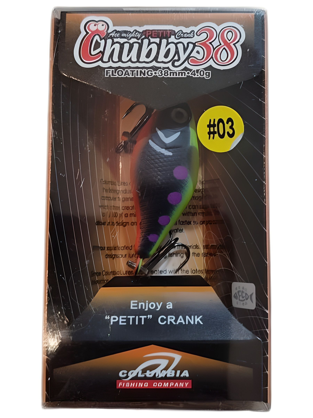 Воблер Columbia Chubby 38F цвет 03 для ловли жереха, голавля, форели и язя