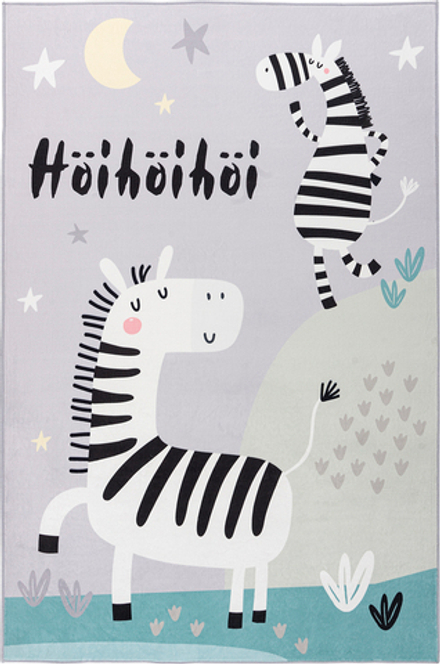 Коврик Obsession Magic Kids Dancing Zebra, полипропилен, 160 115 см, серый