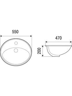 Раковина подвесная WeltWasser WW DEILBACH 6002 550х470х200