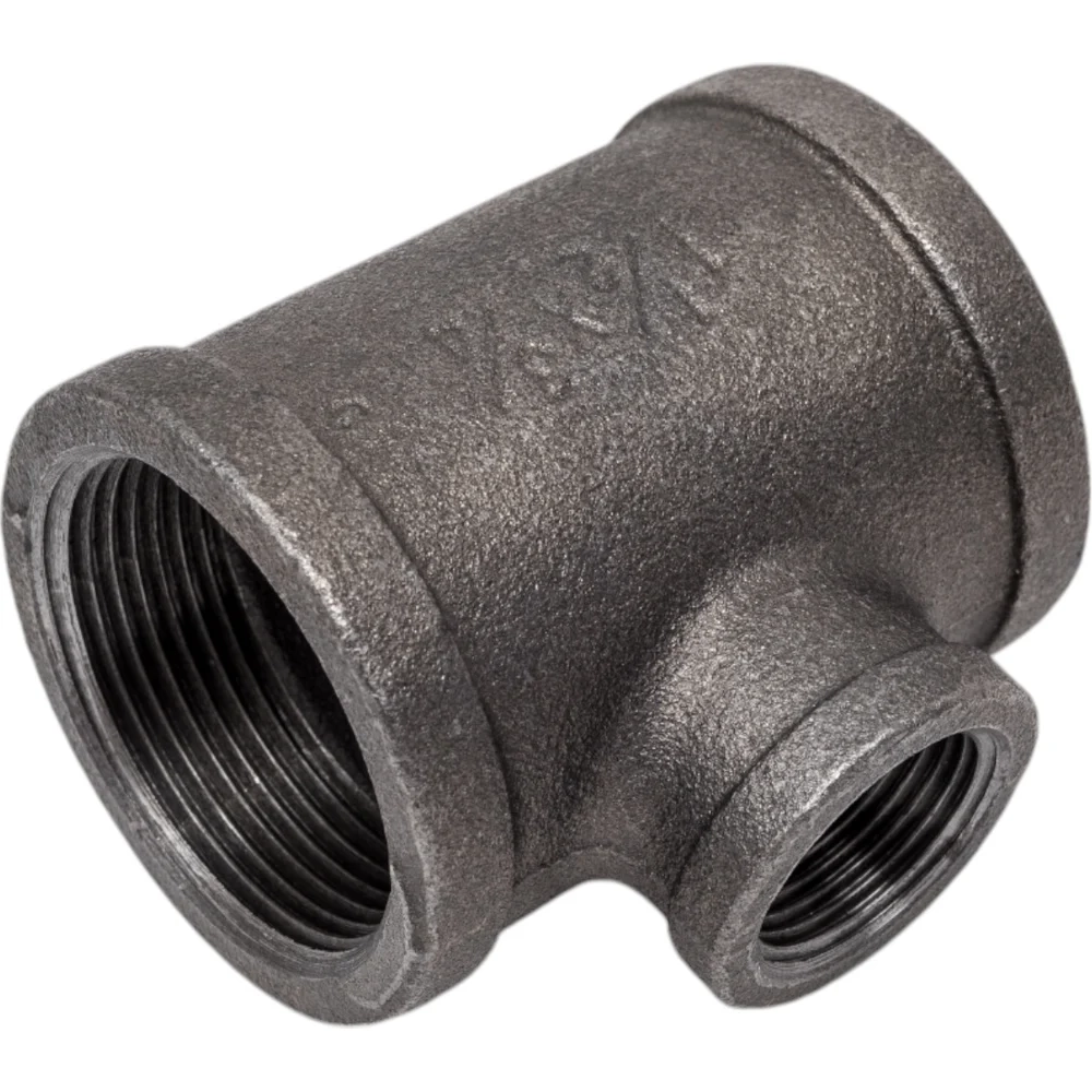 Тройник прямой черный ВР, тип 130, Sanha