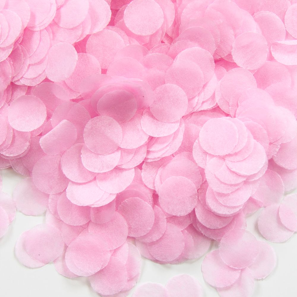 Конфетти 1 см круг Розовый, тишью, 50 гр ВВ