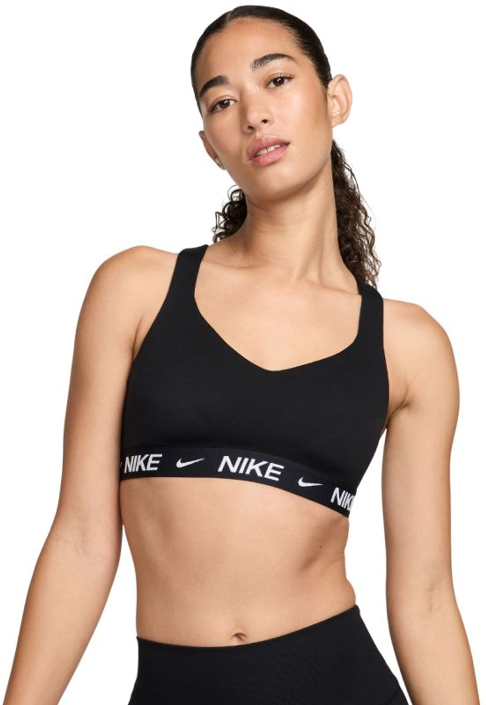 Теннисный бюстгальтер Nike Indy With Strong Support Padded Adjustable Sports - black/black/white