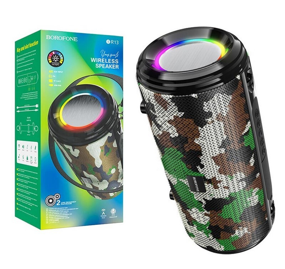 Колонка - Bluetooth BOROFONE BR13 (хаки зеленый)