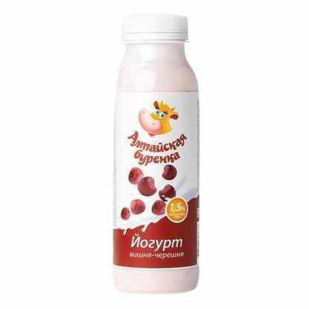 Йогурт пит. вишня-черешня 290 гр. 1,5% Алтайская буренка