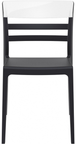 Стул пластиковый Siesta Contract Mone, черный, прозрачный