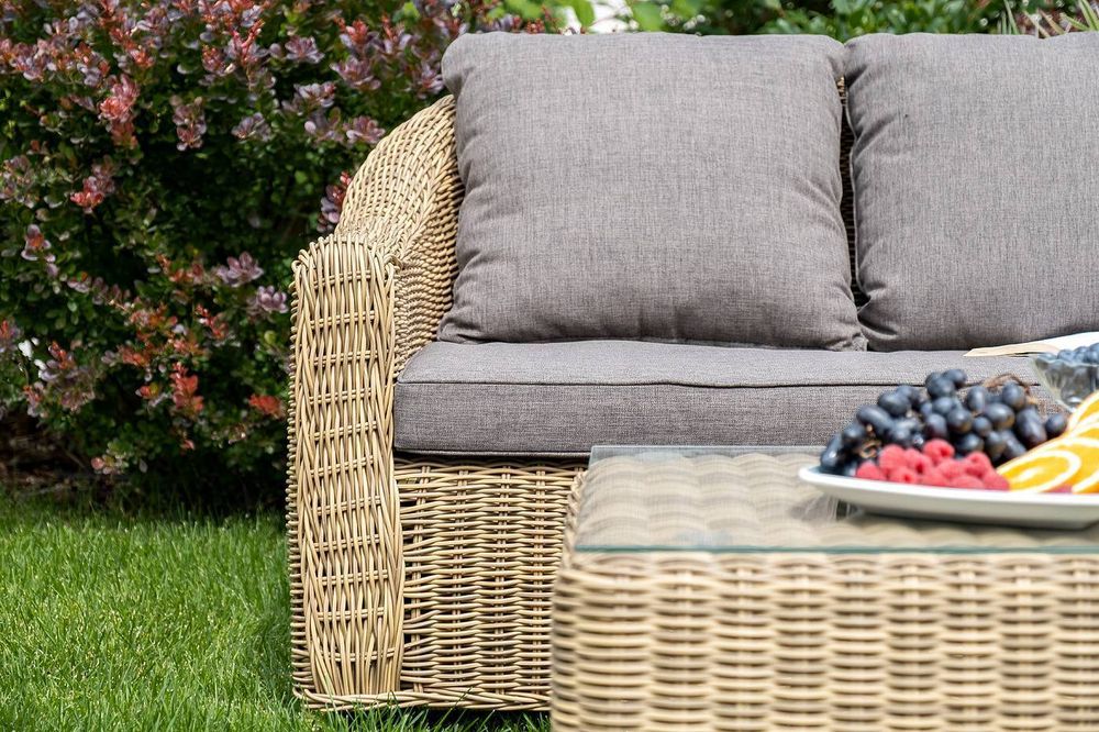 "Кон Панна" лаунж-зона из искусственного ротанга, цвет соломенный