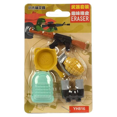 Набор ластиков на блистере "Оружие" 5 шт, 2 вида микс, С-40384