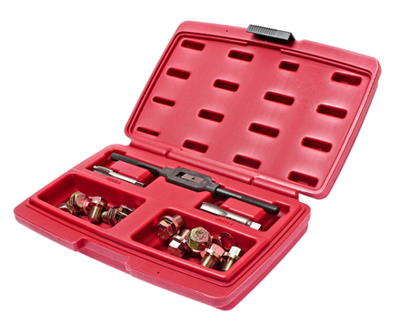 Набор для ремонта маслосливных отверстий 12мм и 14мм в кейсе JTC