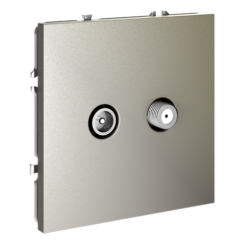 Розетка телевизионная встраиваемая VOLTUM S70 оконечная TV+SAT, (шелк)