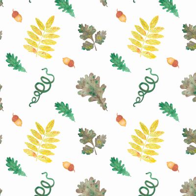 Осенние листья с желудями