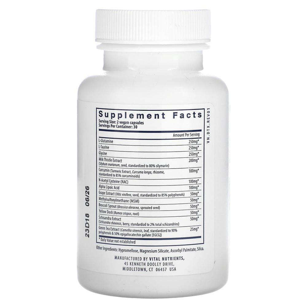 Vital Nutrients, Формула детоксикации, 60 веганских капсул