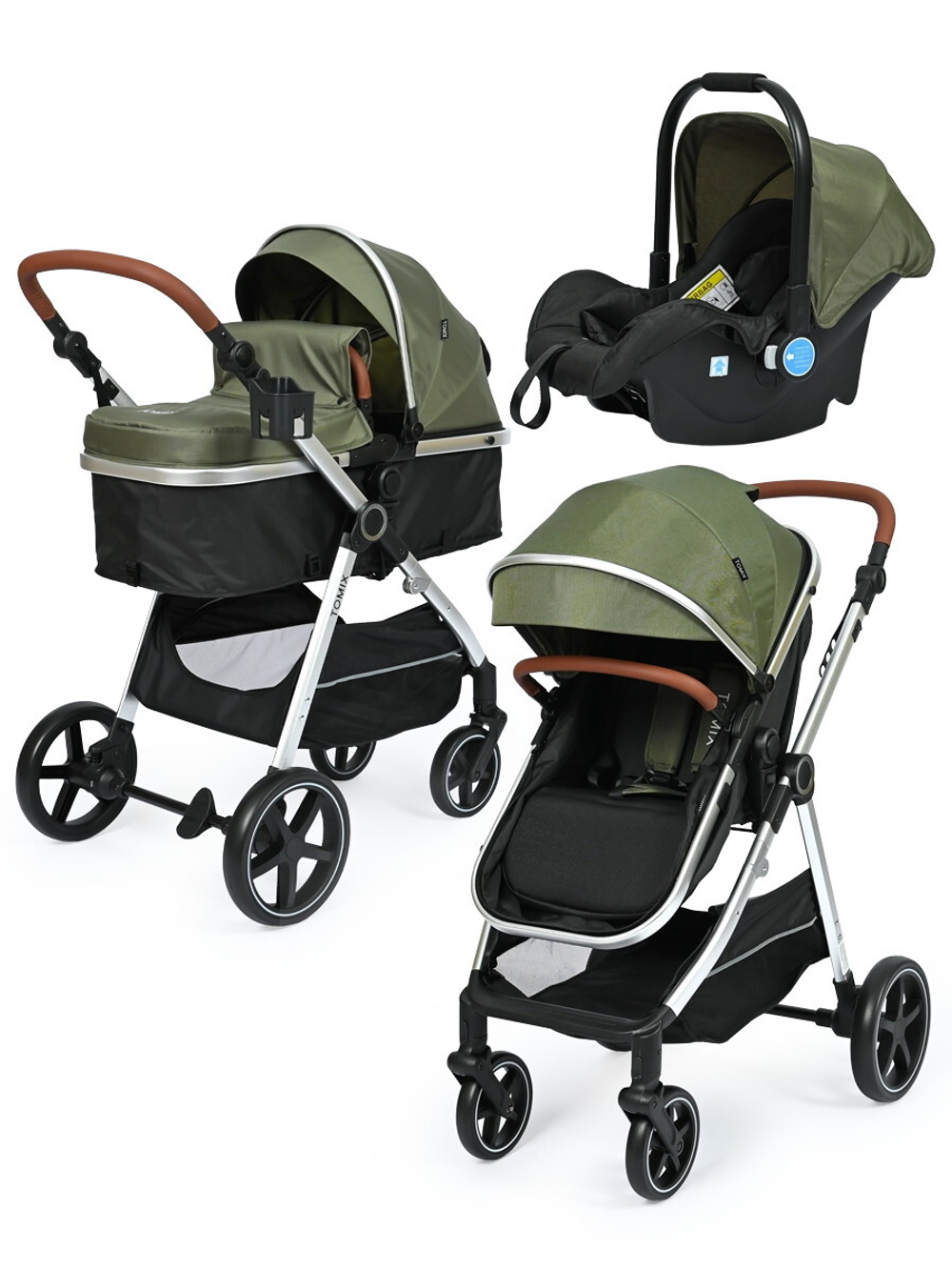 Детская коляска-трансформер 3 в 1 Tomix Sunny Dark olive