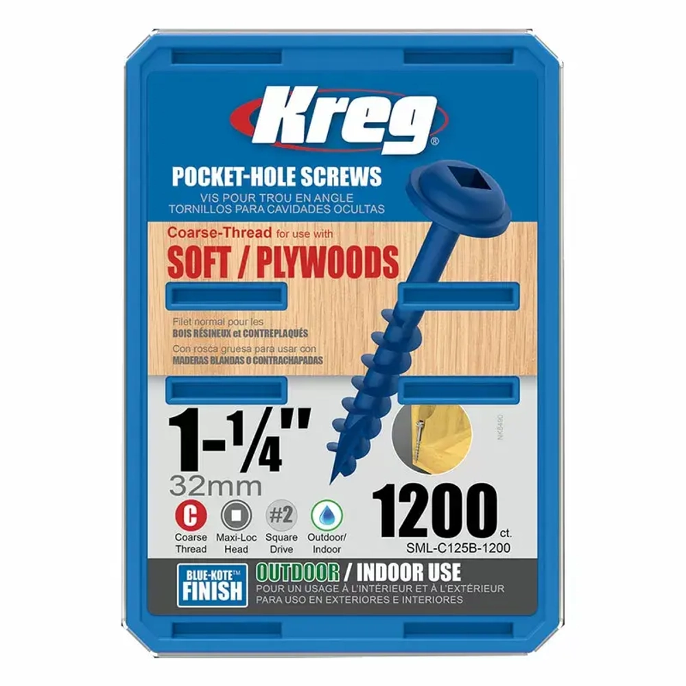 Шурупы с крупным шагом (Blue Kote) 1-1/4" -  1200 шт SML-C125B-1200-INT