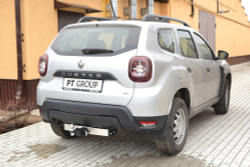 Фаркоп PT GROUP /съемный квадрат/ с нержавеющей накладкой для RENAULT Duster 2021-(паспорт и сертификат в комплекте)(без электрики) арт.RDU-21-991124.00