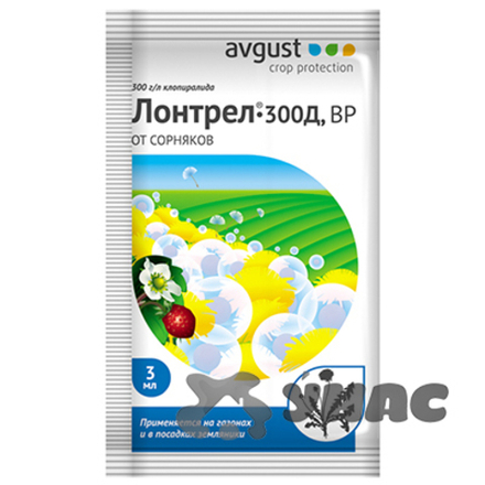Лонтрел 3 мл (пакет) от сорняков на землянике и газонах "Август"