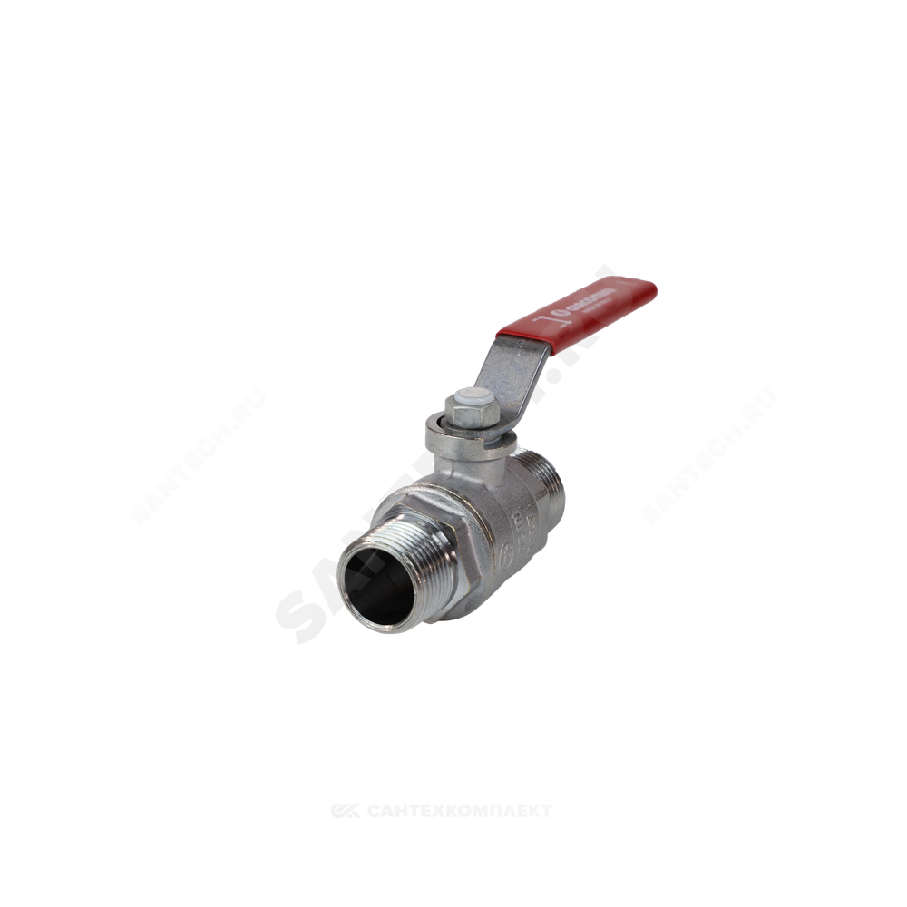 Кран шаровой латунь хром R253DL Ду 15 Ру42 НР рычаг красный Giacomini R253LX003