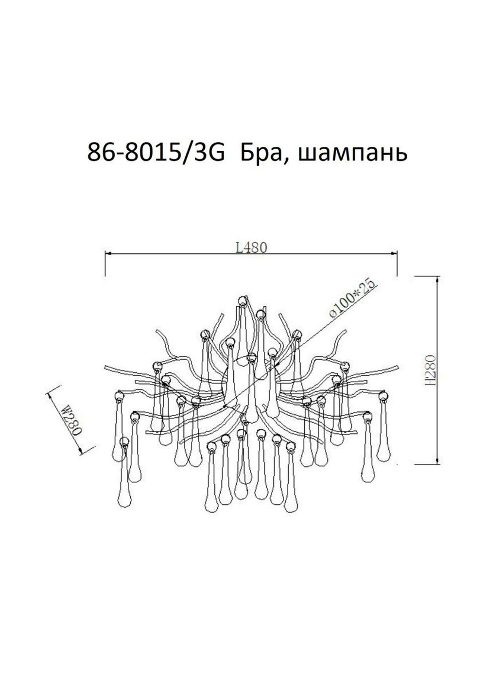 Бра Garda Decor Капли 86-8015/3G