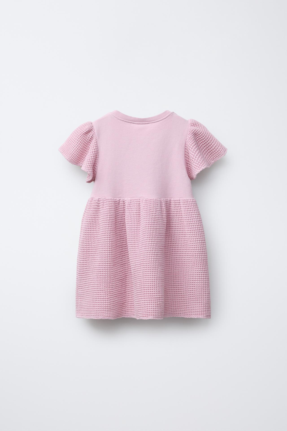 ZARA ПЛАТЬЕ ИЗ РИФЛЕНОГО ТРИКОТАЖА, РОЗОВЫЙ/ЛИЛОВЫЙ