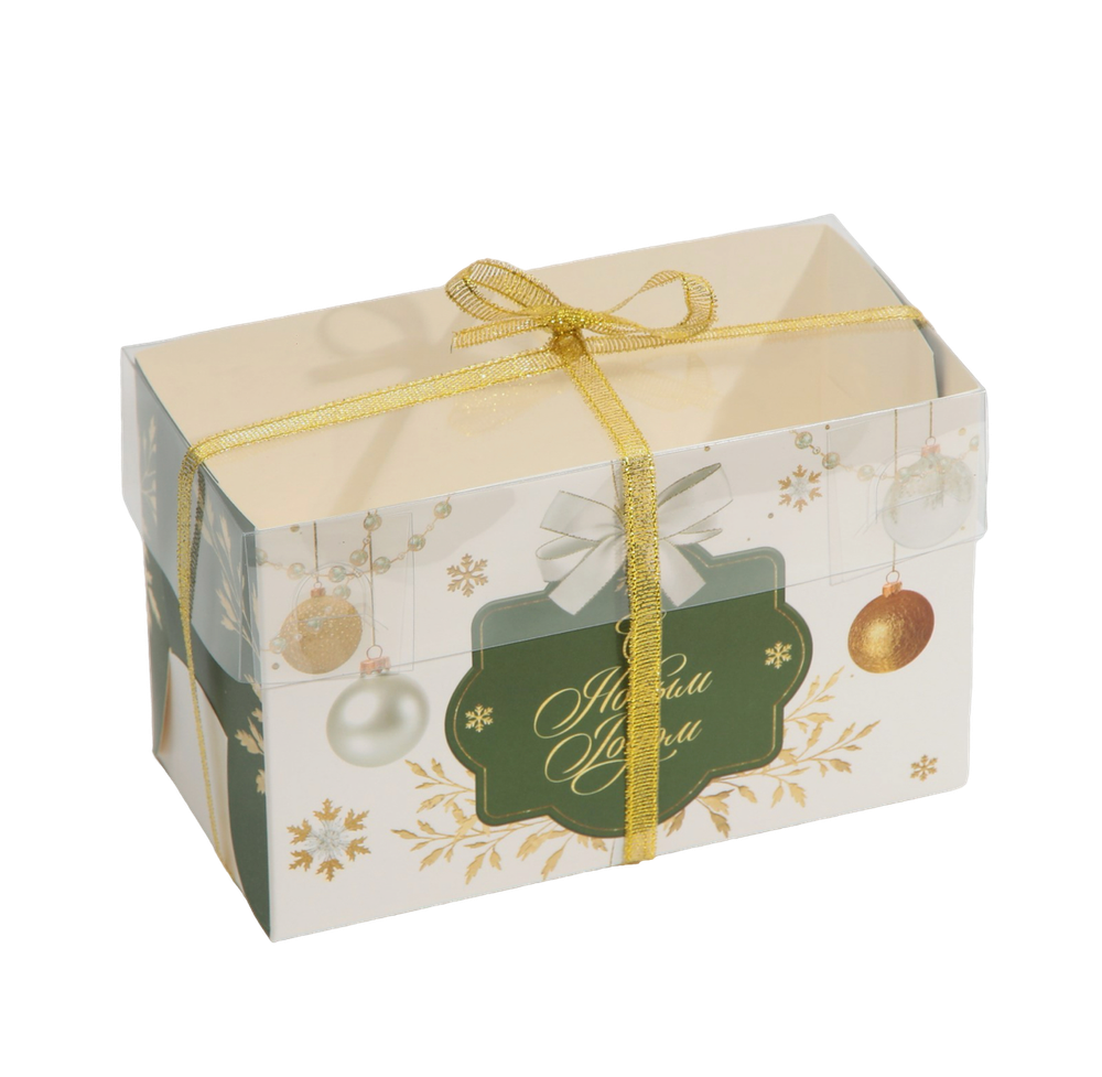 Коробка для капкейка «Бело-золотой», 16 × 8 × 10 см