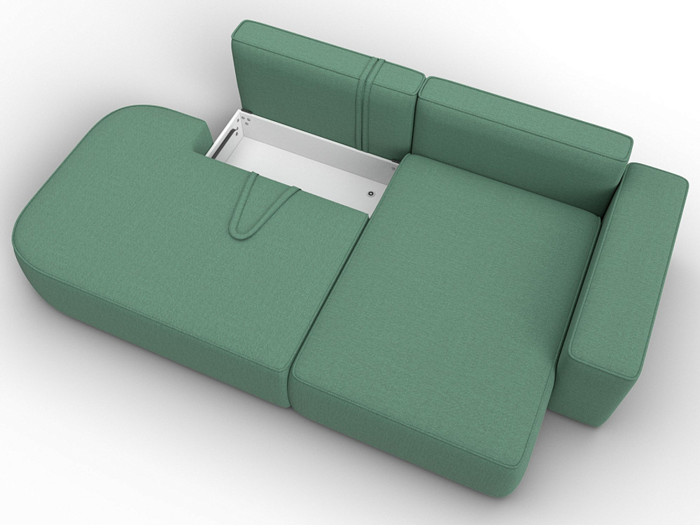 Диван угловой Лига-065 угол правый РОГОЖКА Амур 11 зеленый