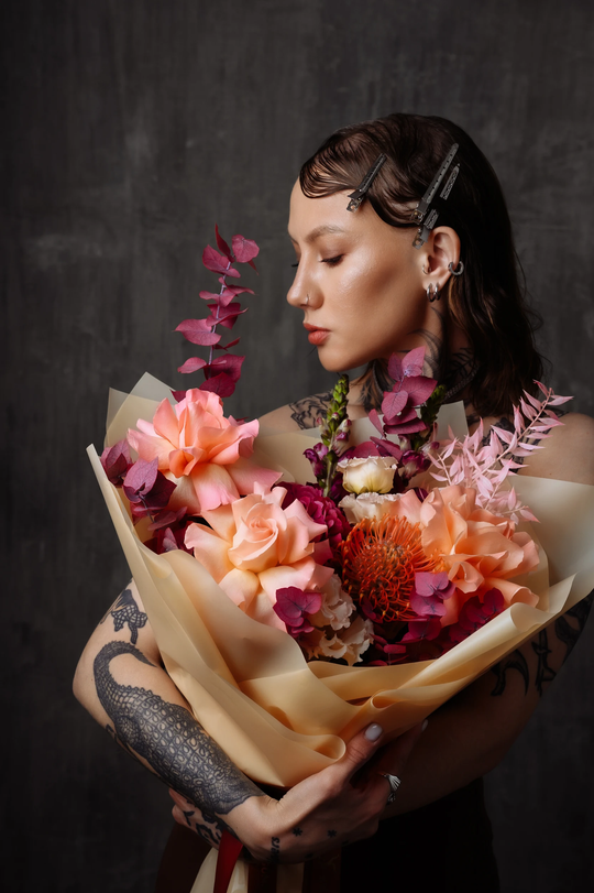 Авторский букет "Розовая осень"