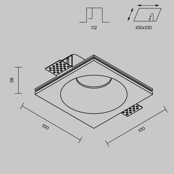 Встраиваемый светильник Maytoni Technical Downlight Gyps Modern DL129-GU10-01-W
