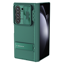 Усиленный чехол зеленого цвета (Dark Green) от Nillkin для Samsung Galaxy Z Fold 6 5G, серия CamShield Fold Case-Bracket Version (версия с подставкой)