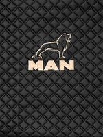 Ковры MAN TGX с 2-мя ящиками (автомат) (экокожа, черный, бежевый кант, бежевая вышивка)