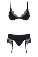 Сексуальный пеньюар с кружевом Wonderia Chemise LXL (46-48) (Цвет: черный)