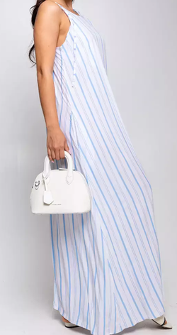 Сарафан летний белый в полоску, хлопок/полиэстер