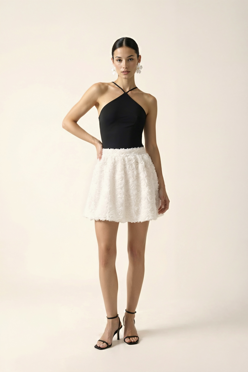 Юбка баллон с объемными розами