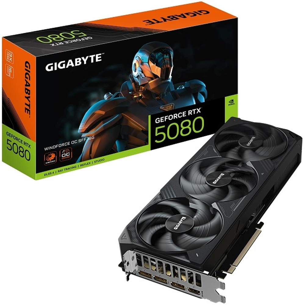Видеокарта GIGABYTE GeForce RTX 5080 WINDFORCE OC SFF 16GB (GV-N5080WF3OC-16GD)