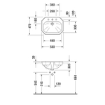 Раковина Duravit 1930 0476580000 встраиваемая 58 см, цвет белый