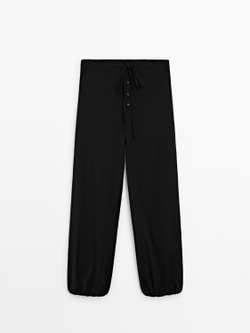 Massimo Dutti Джинсы Barrel Fit свободного кроя, черный