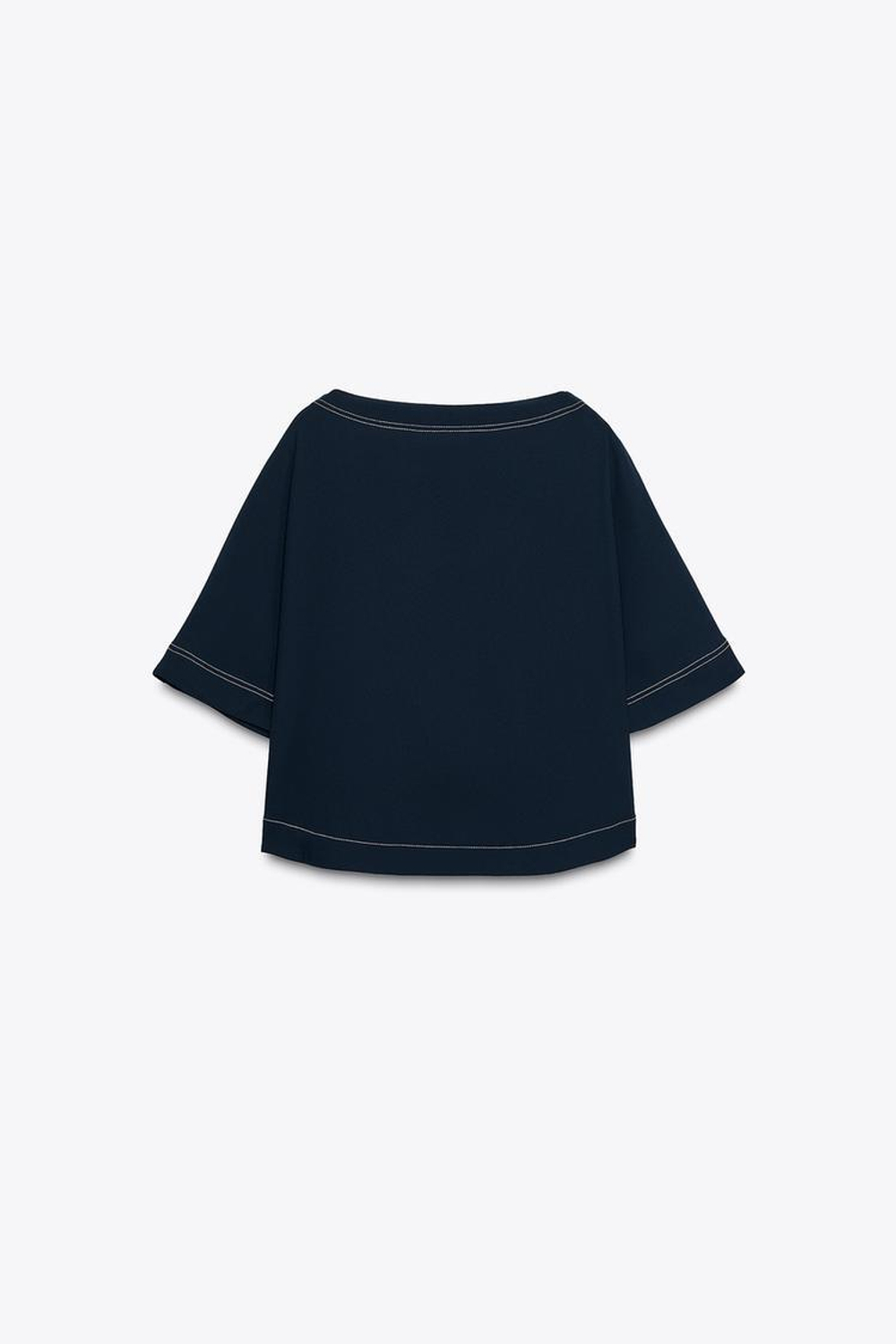 ZARA БЛУЗКА С ОТДЕЛОЧНЫМИ ШВАМИ, МОРСКОЙ СИНИЙ